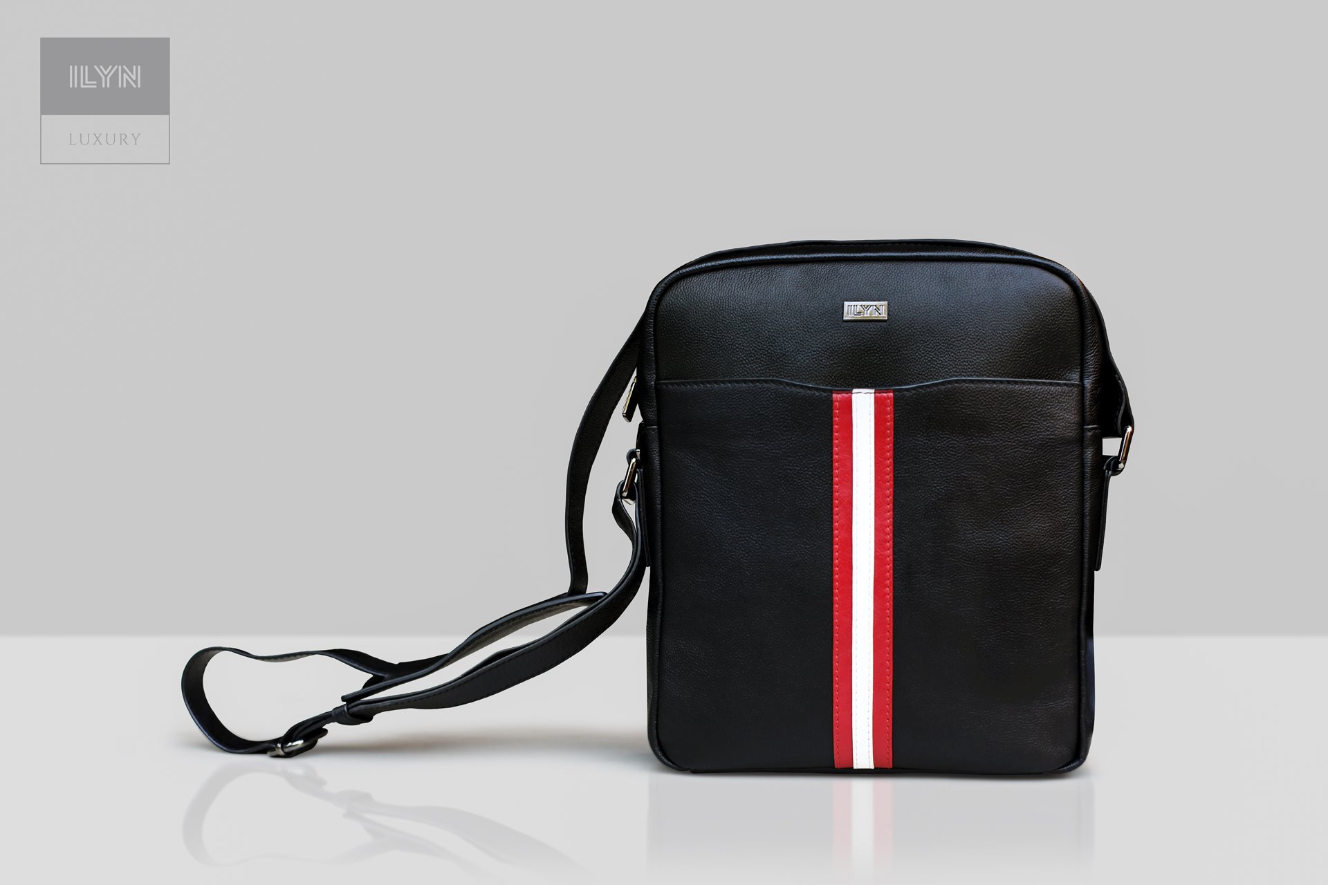 LUXURY Messenger Bag Black/Red ILYN