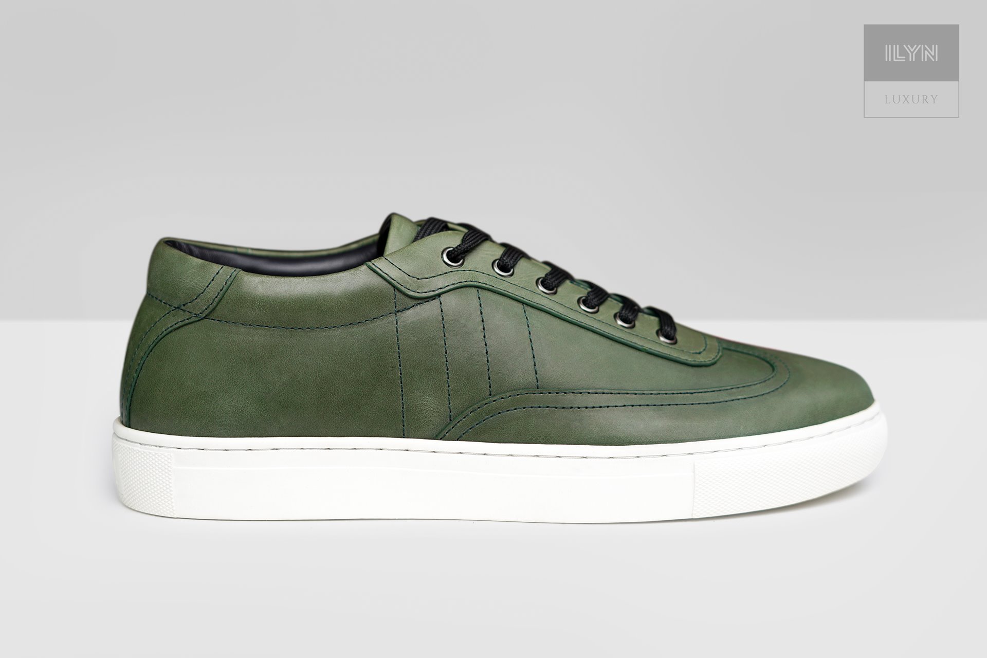 LUXURY Leather Sneakers Olive ILYN